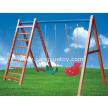 Outdoor Wooden Swing for Kids, Wooden Playground